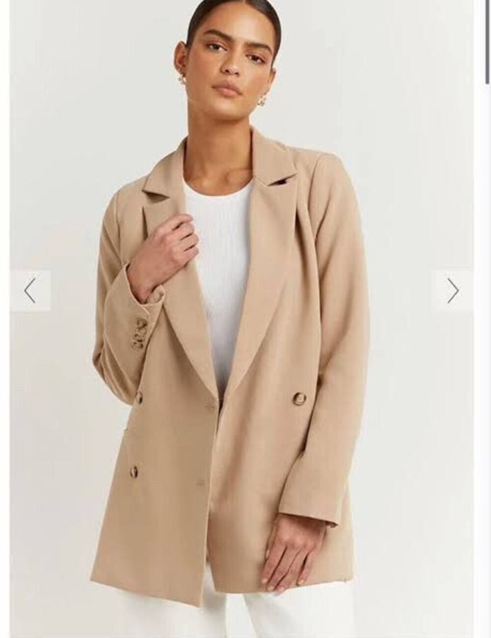 DISSH Essential Blazer Size 8 Double Breasted Oversized Jacket Wheat  Tan Size 8